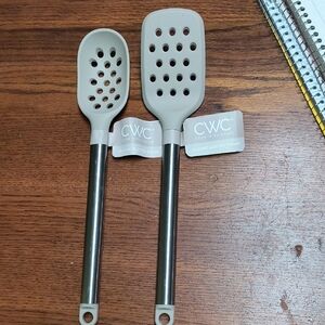 CWC Silicone Slotted Turner Set - Gray